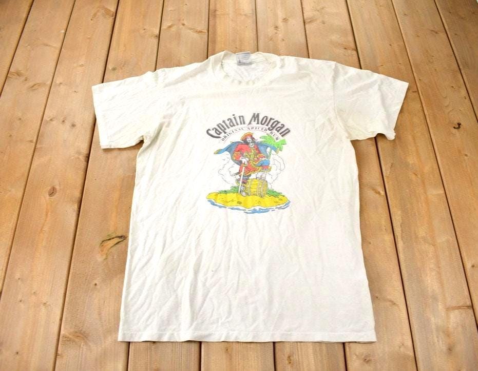 Vintage 1990s Original Spiced Rum Pirate Graphic Single Stitch T Shirt Made In USA
