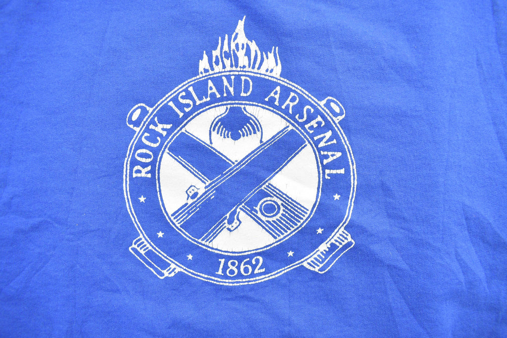 Vintage 1990s Blue Rock Island Arsenal Crewneck Sweatshirt