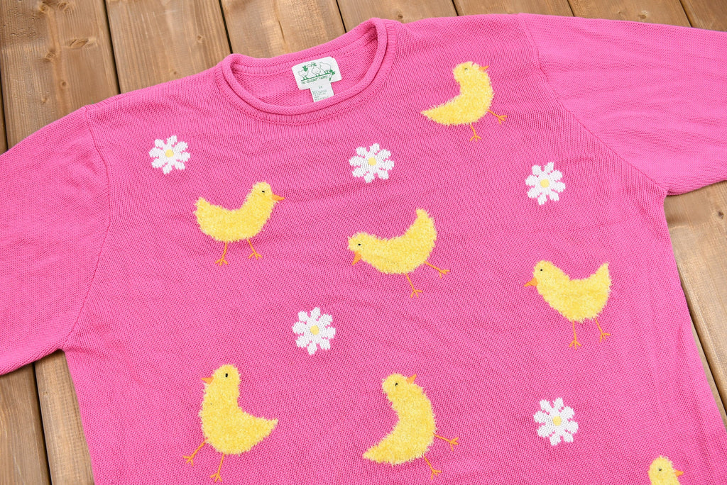 Vintage 1990s Quaker Factory Duck Theme Knit Sweater