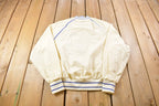 Vintage 1980s King Louie Embroidered White Bomber Jacket