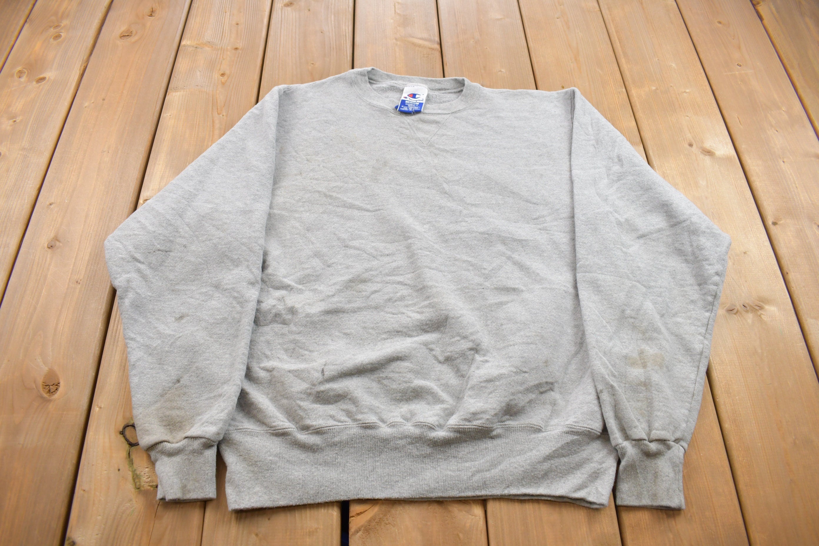 Vintage 1990s Champion Stained & Distressed Crewneck Sweatshirt