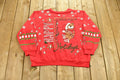 Vintage 1990's Christmas Crewneck Sweater , 90s Holiday Crewneck , Winter Wear , Festive Graphic Print , All Over Print