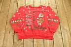 Vintage 1990's Christmas Crewneck Sweater , 90s Holiday Crewneck , Winter Wear , Festive Graphic Print , All Over Print