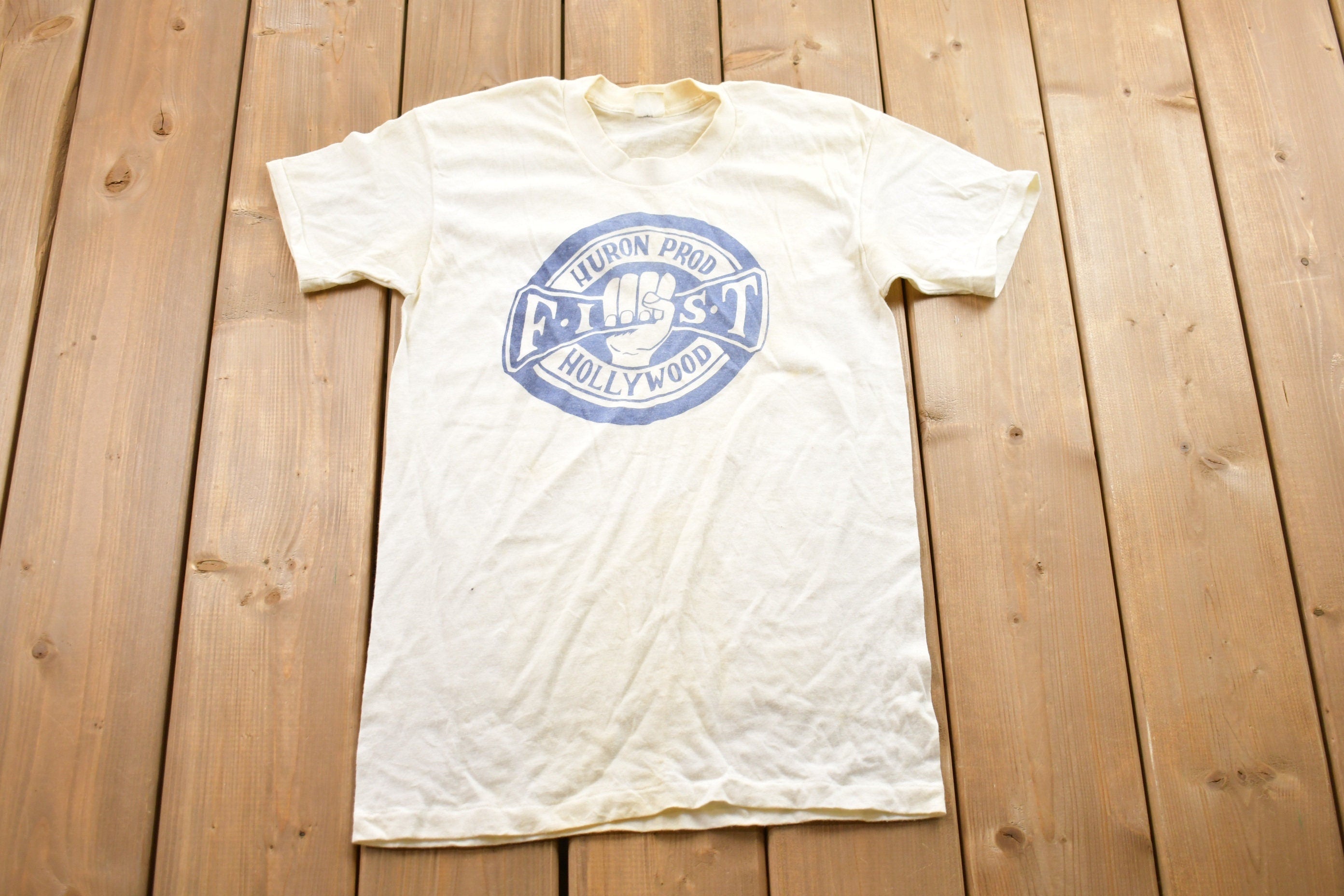 Vintage 1960s Huron Prod Fist Hollywood Graphic T-Shirt