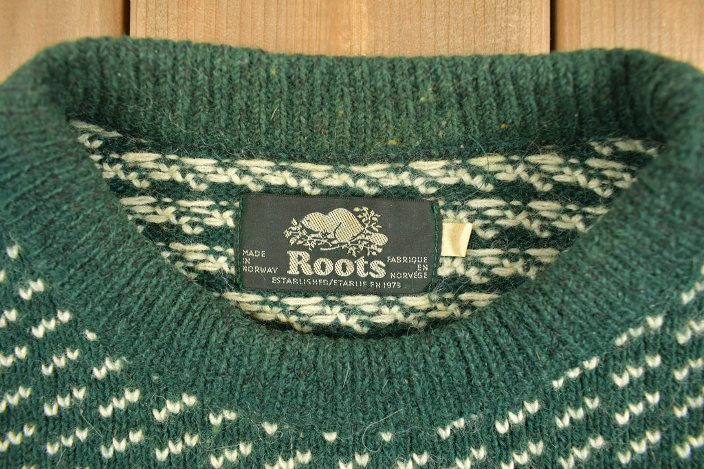 Vintage 1990s Roots Knit Crewneck Sweater