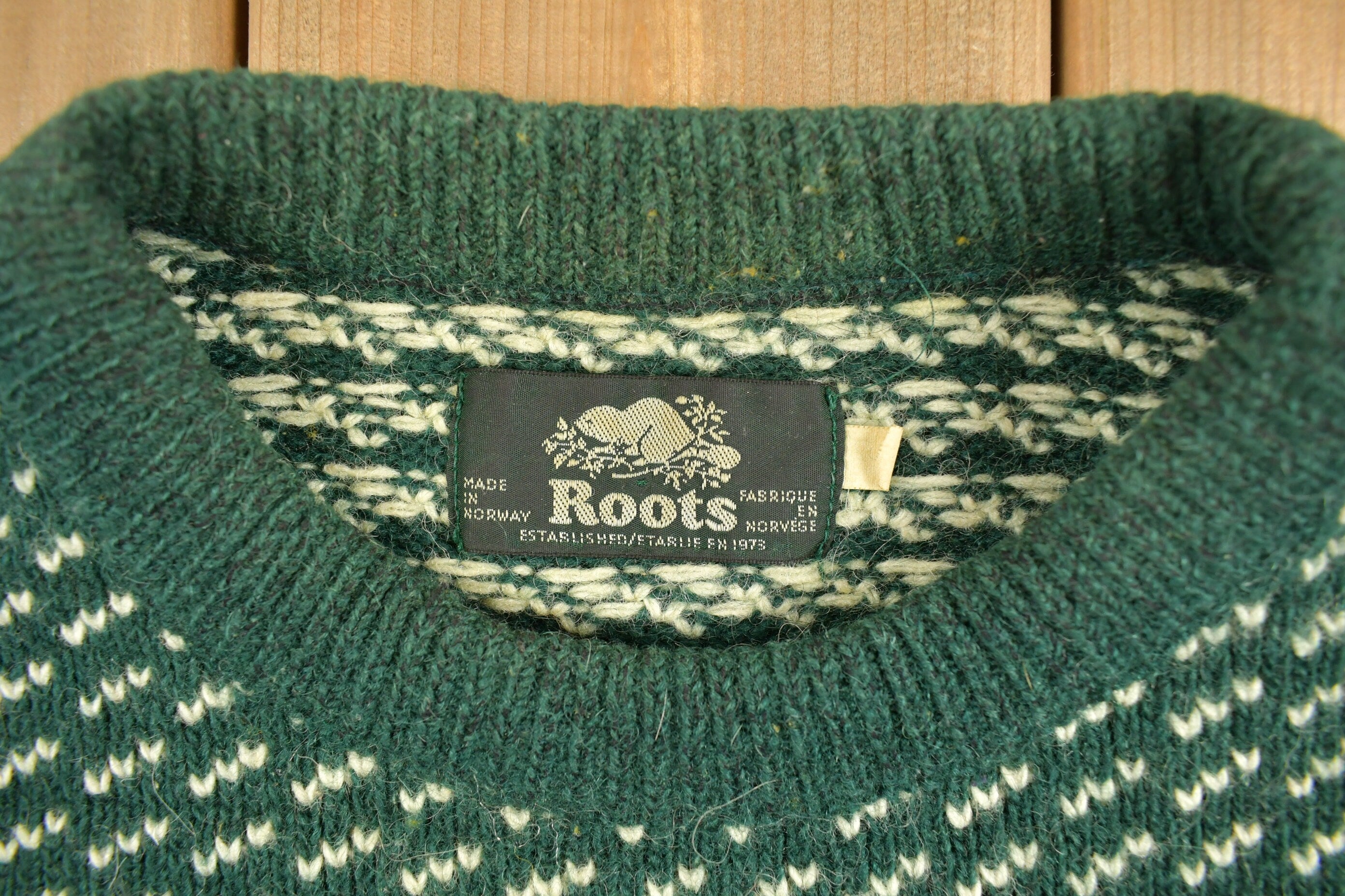 Vintage 1990s Roots Knit Crewneck Sweater