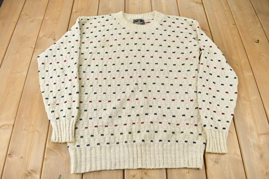 Vintage 1990s Barclay Knit Crewneck Sweater Made In USA
