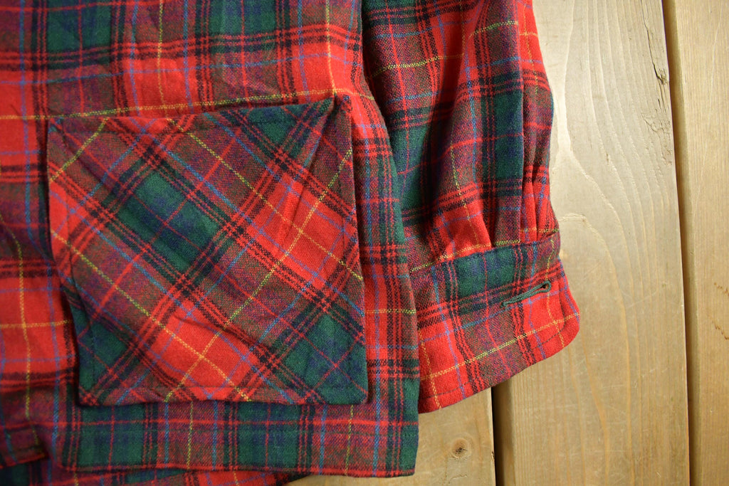 Vintage 1950s 1960s Wool Flannel Button Up Jacket Shirt Women's Medium