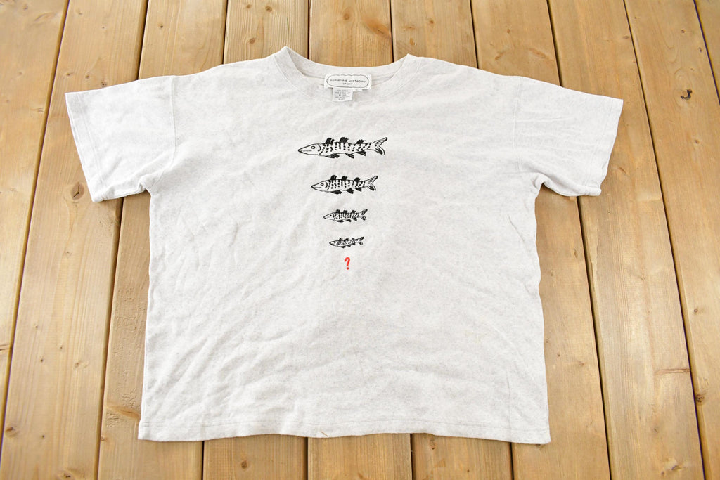 Vintage 1990s Fishing Adrienne Vittadini T-Shirt Men's Medium