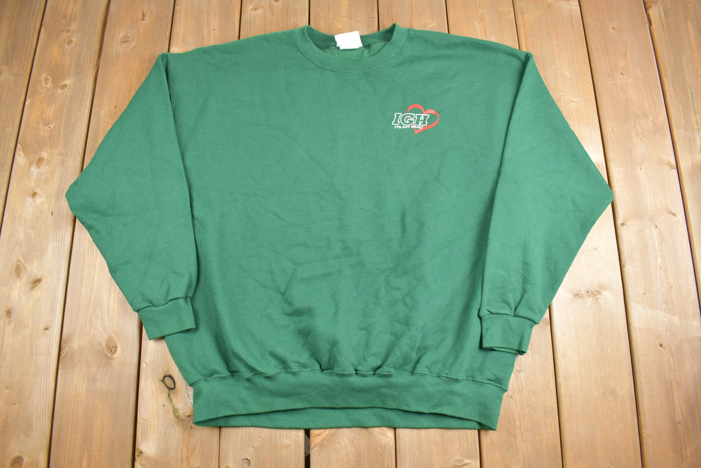 Vintage 1990s I've Got Heart Team Graphic Crewneck Sweatshirt
