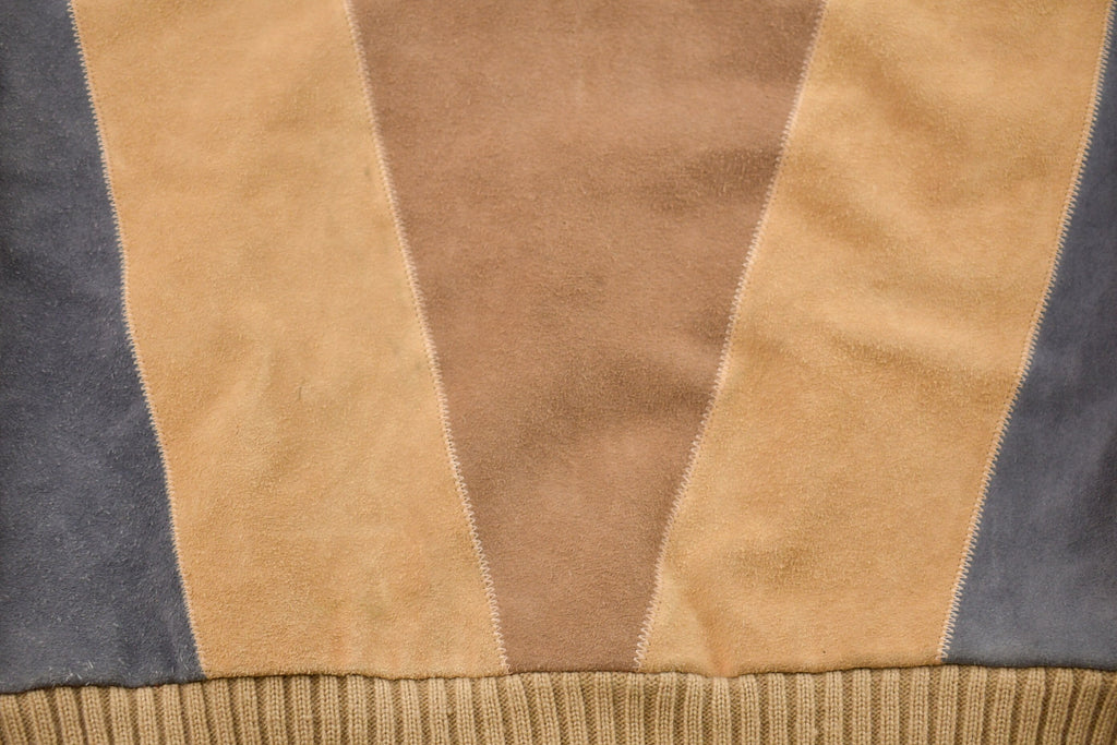 Vintage 1990s Hill & Archer Suede Knitted Sweater