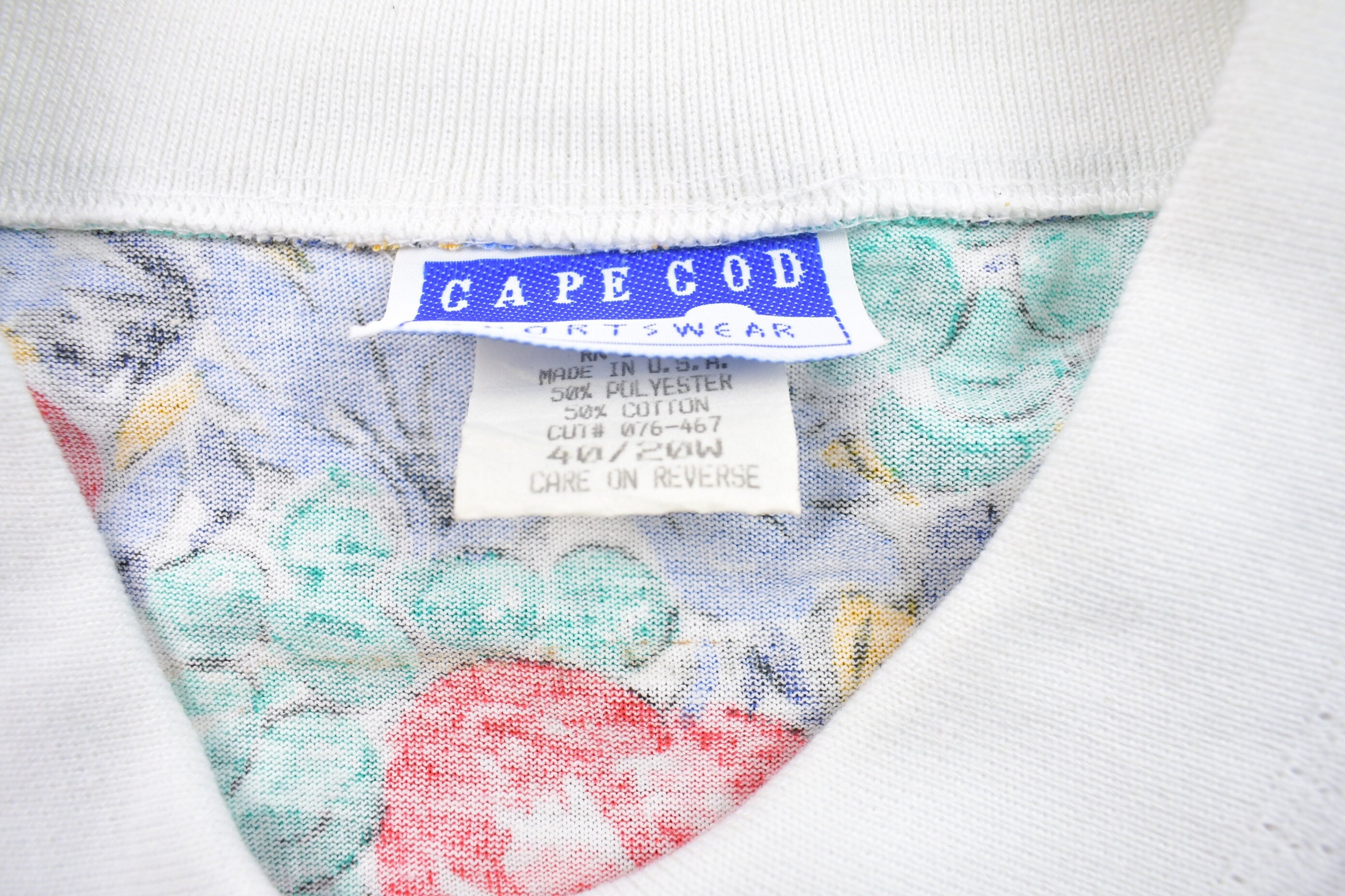 Vintage 1990s Caoe Cod All Over Floral Print Collared Shirt