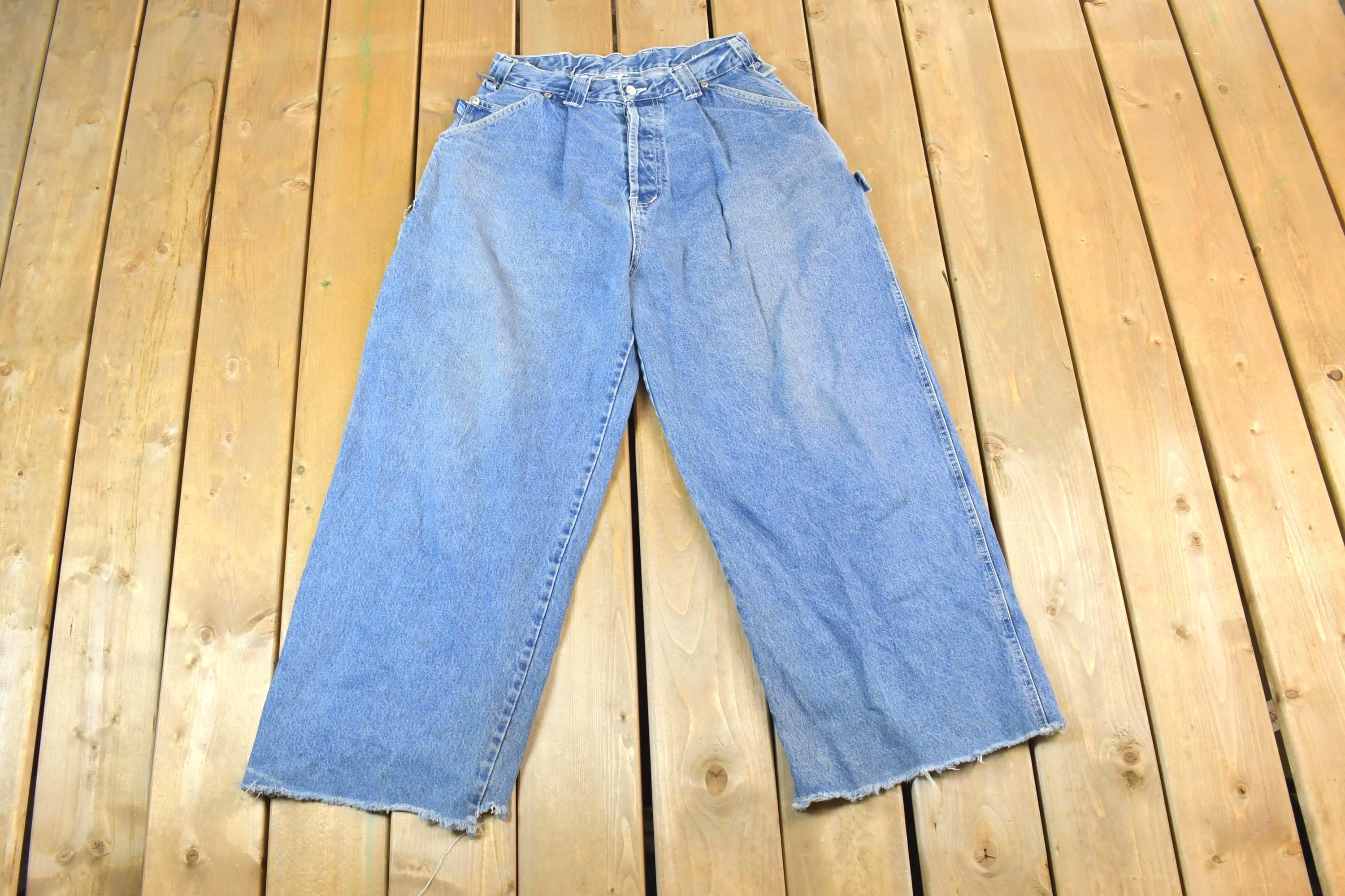 Vintage 1990s Kikwear American Made Wide Leg Denim Jeans Size 30x28