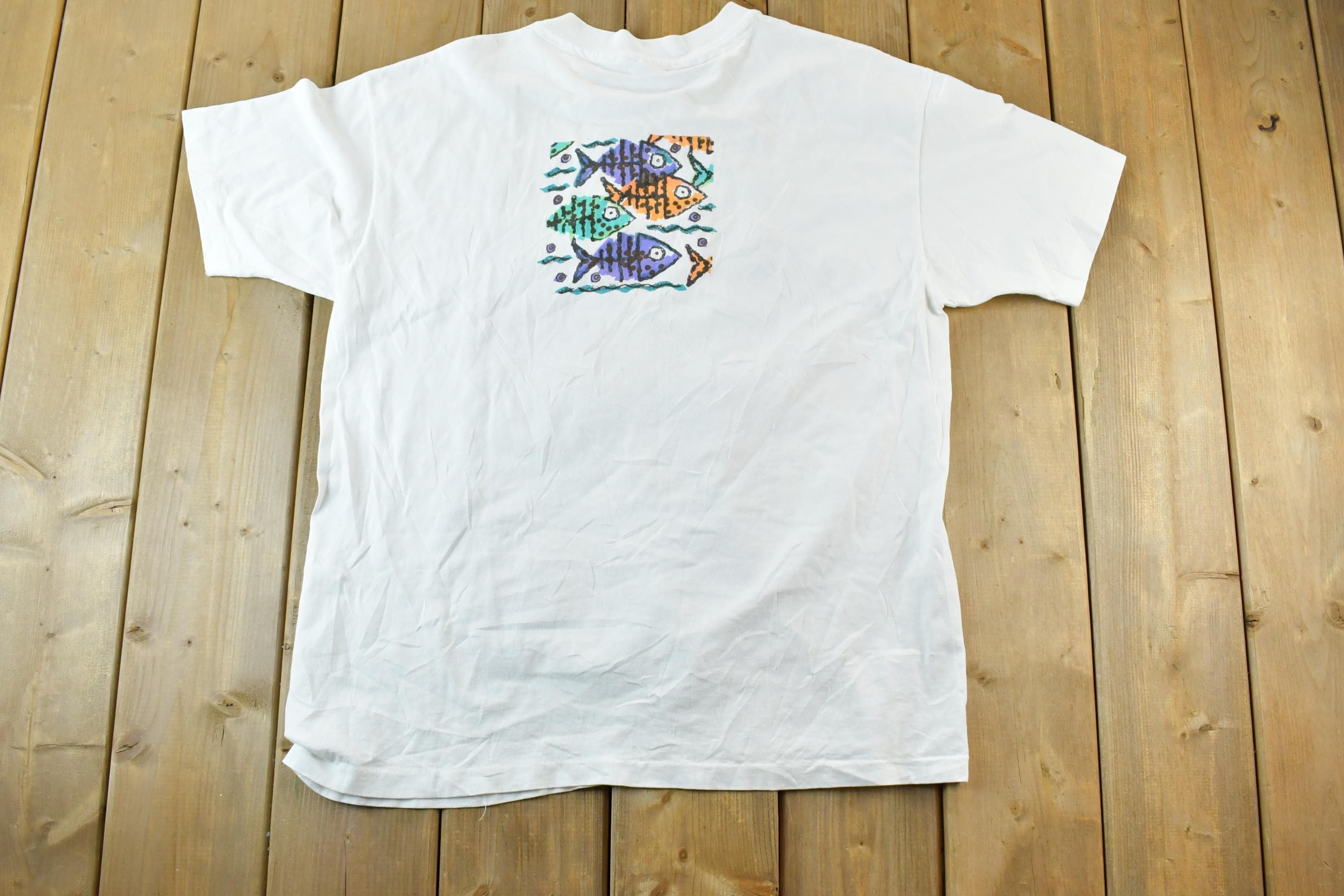 Vintage 1990s Naples Single Stitch Fish T-Shirt