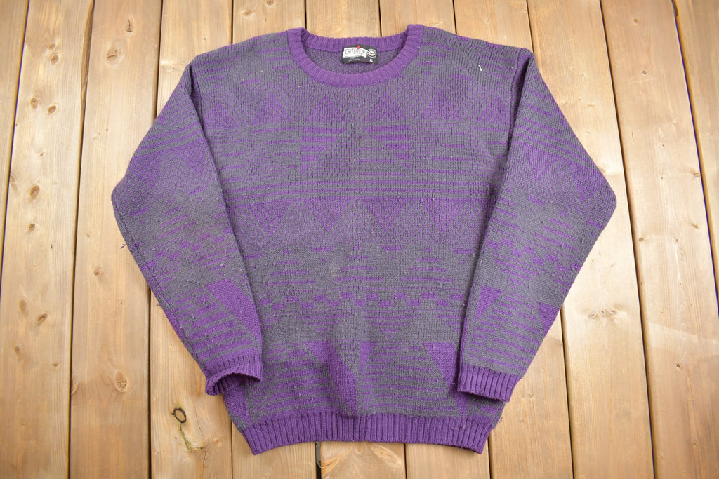 Vintage 1990s Criterion Geometric Knit Crewneck Sweater