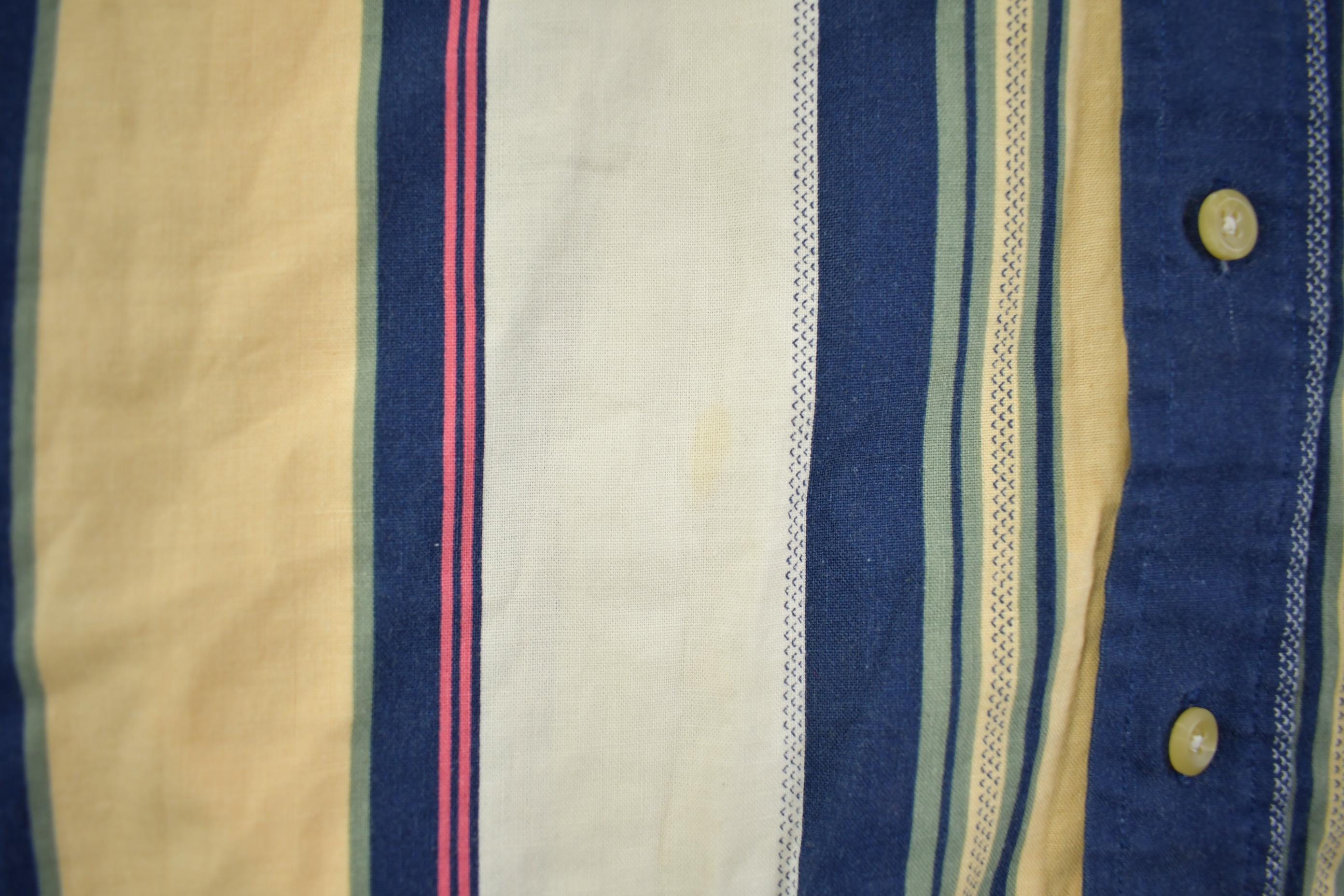 Vintage 1990s Natural Issue Thick Striped Long Sleeve Button Up Shirt