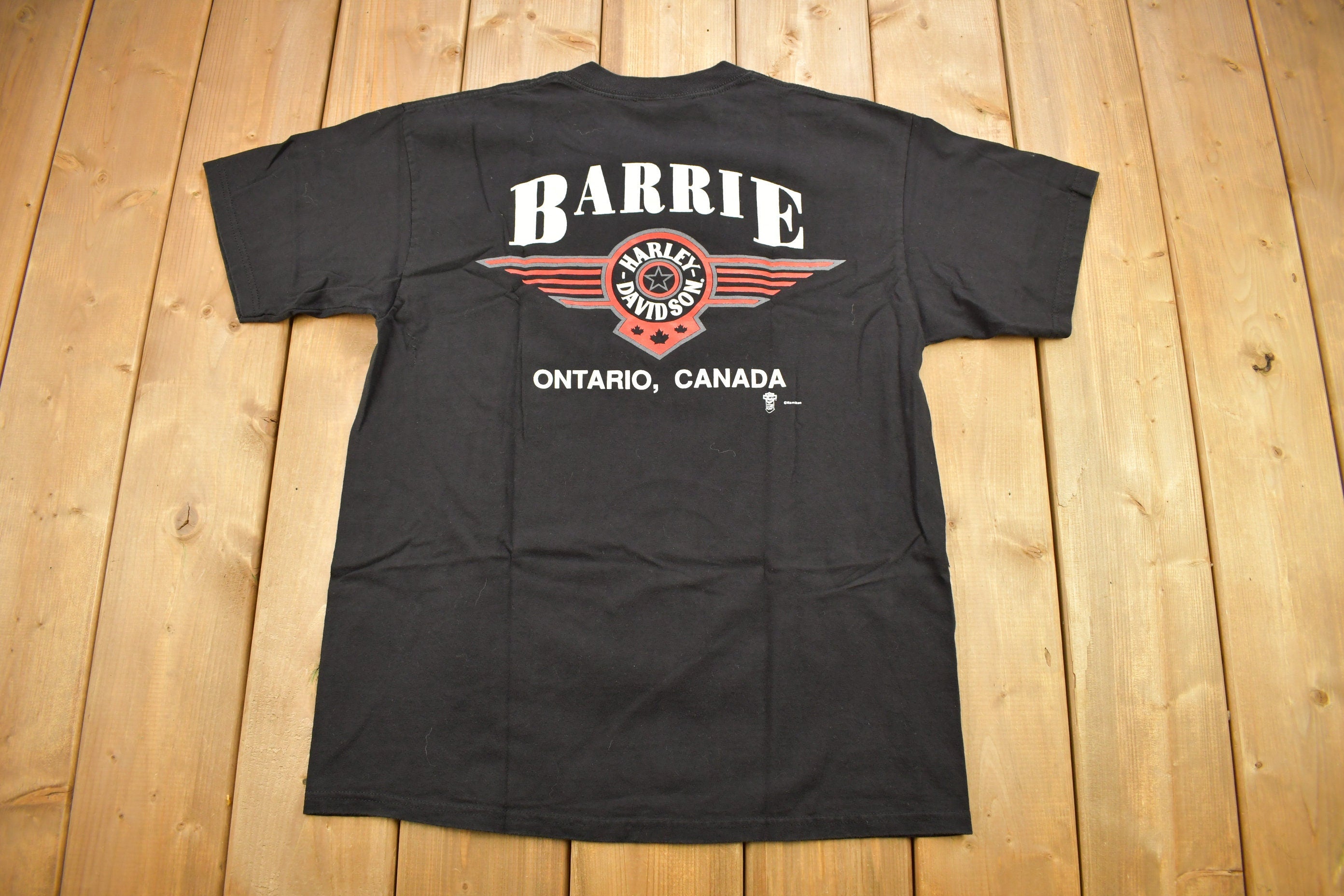Vintage 1990s Harley Davidson Motorcycles Barrie Ontario Canada T-Shirt