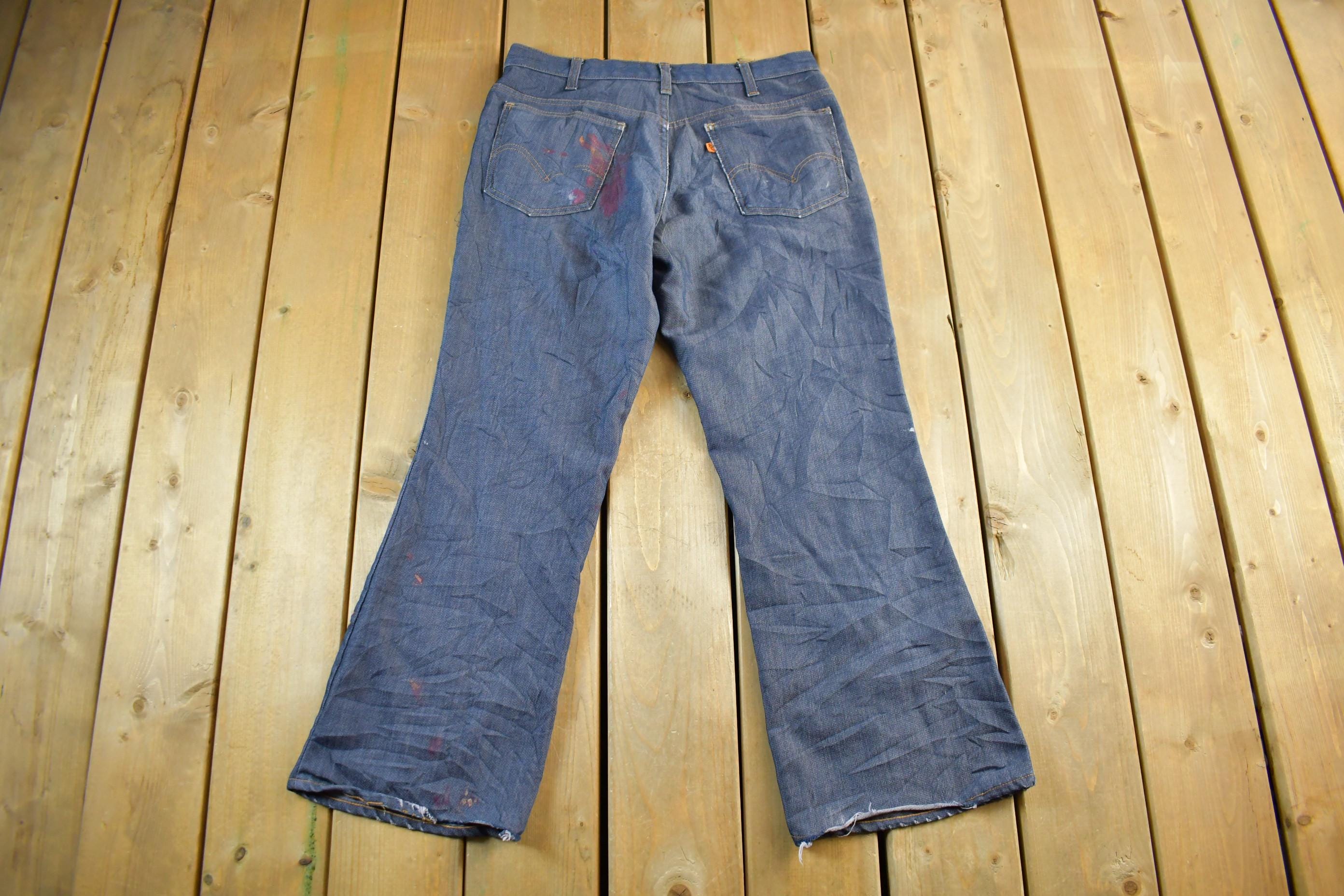 Vintage 1970s Levi's Orange Tab Bell Bottom Flare Denim Jeans Size 33 x 29
