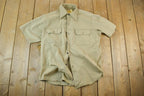 Vintage 1970s Tan Button Up Safari Style Shirt