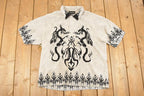 Vintage 1990s Abstract Dragons Button Up Shirt Mens L /