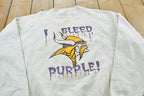 Vintage 1990s Minnesota Vikings I Bleed Purple NFL Crewneck Sweatshirt Mens M / 90's Americana Football Sportswear / Fruit of the Loom