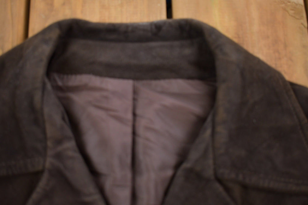 Vintage 1970s Brown Suede Leather Fringe Jacket