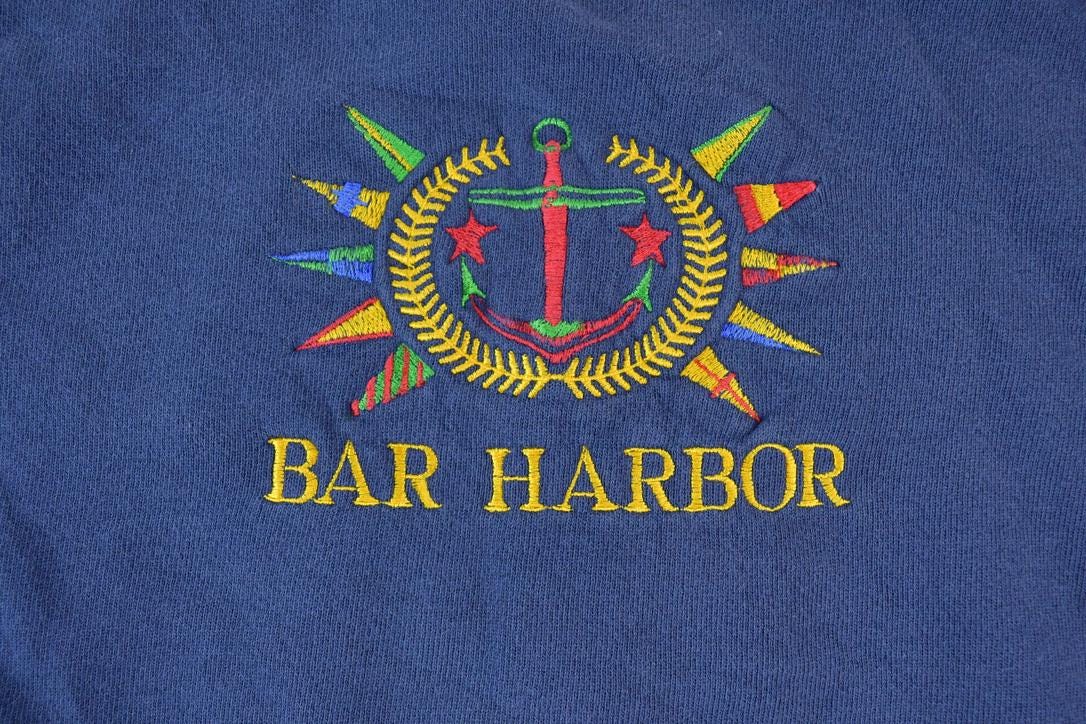 Vintage 1990s Bar Harbor Crewneck Sweatshirt Made In USA / 90s Souvenir Boating Crewneck / Vintage Souvenir Crewneck / Streetwear / Travel