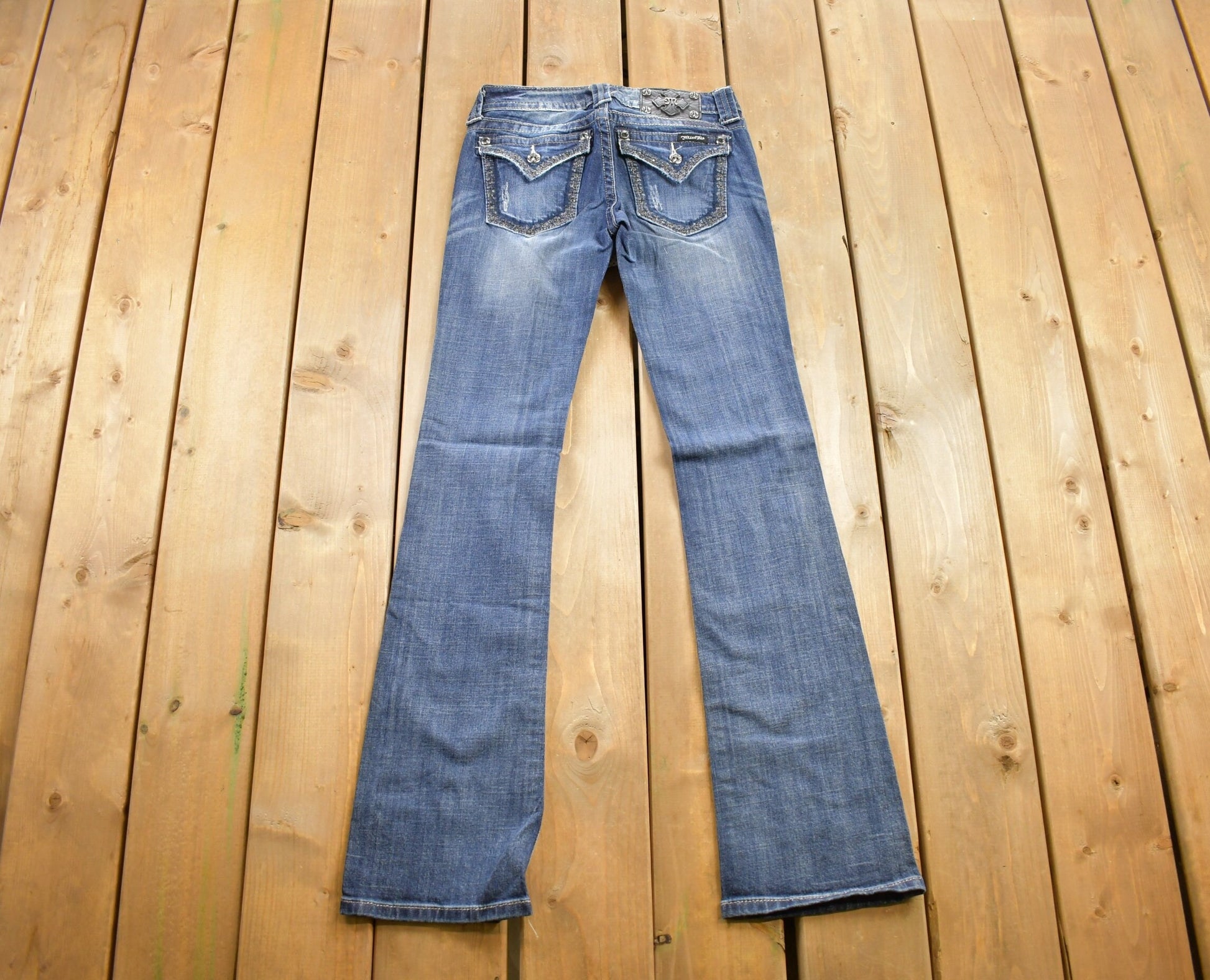 Vintage Y2K Miss Me Bedazzled Low Rise Jeans Size 26x32