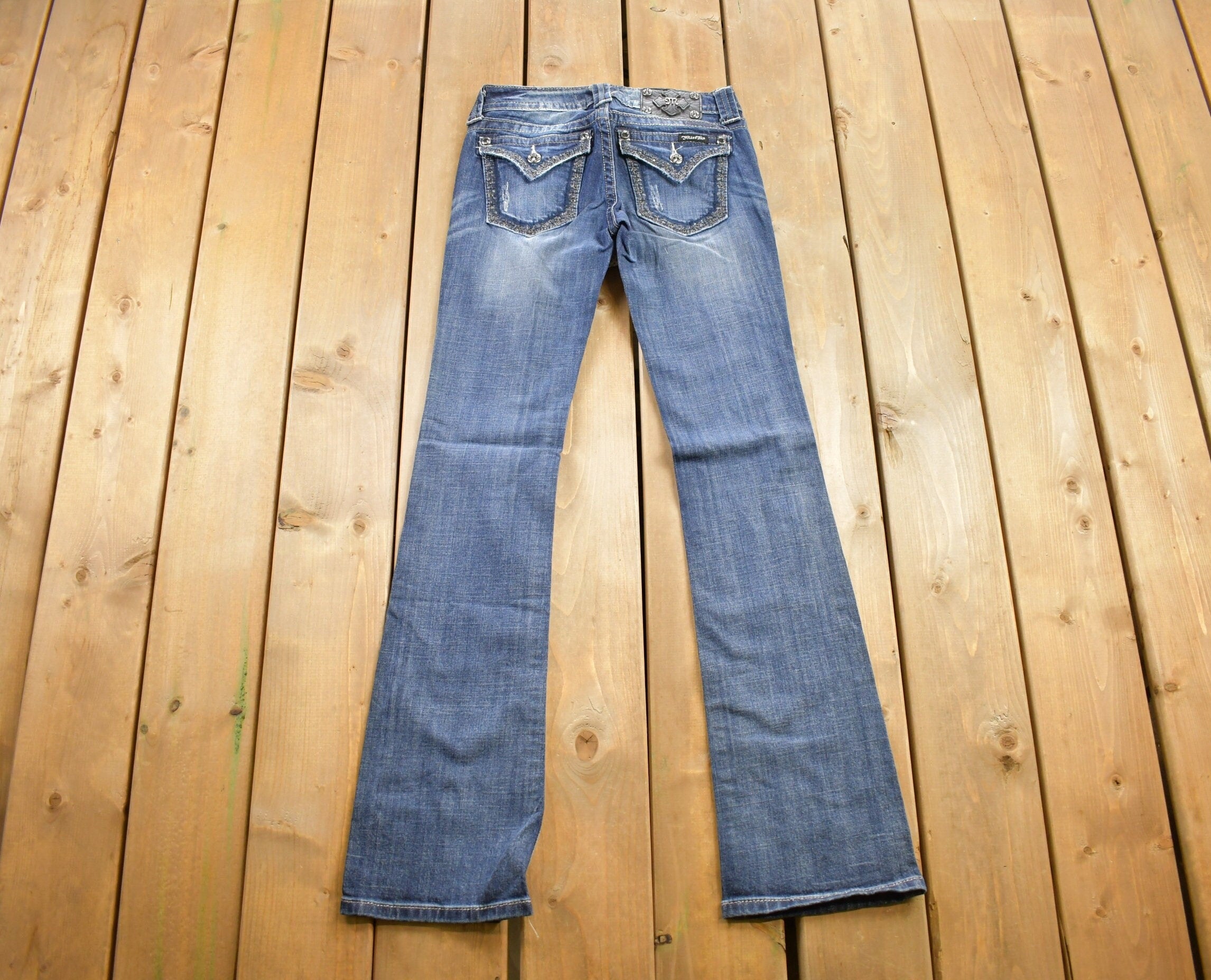 Vintage Y2K Miss Me Bedazzled Low Rise Jeans Size 26x32