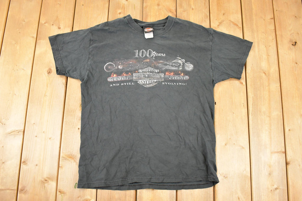 Vintage Y2K Arrowhead Harley Davidson Motorcycles 100th Anniversary Biker T-Shirt Men's M