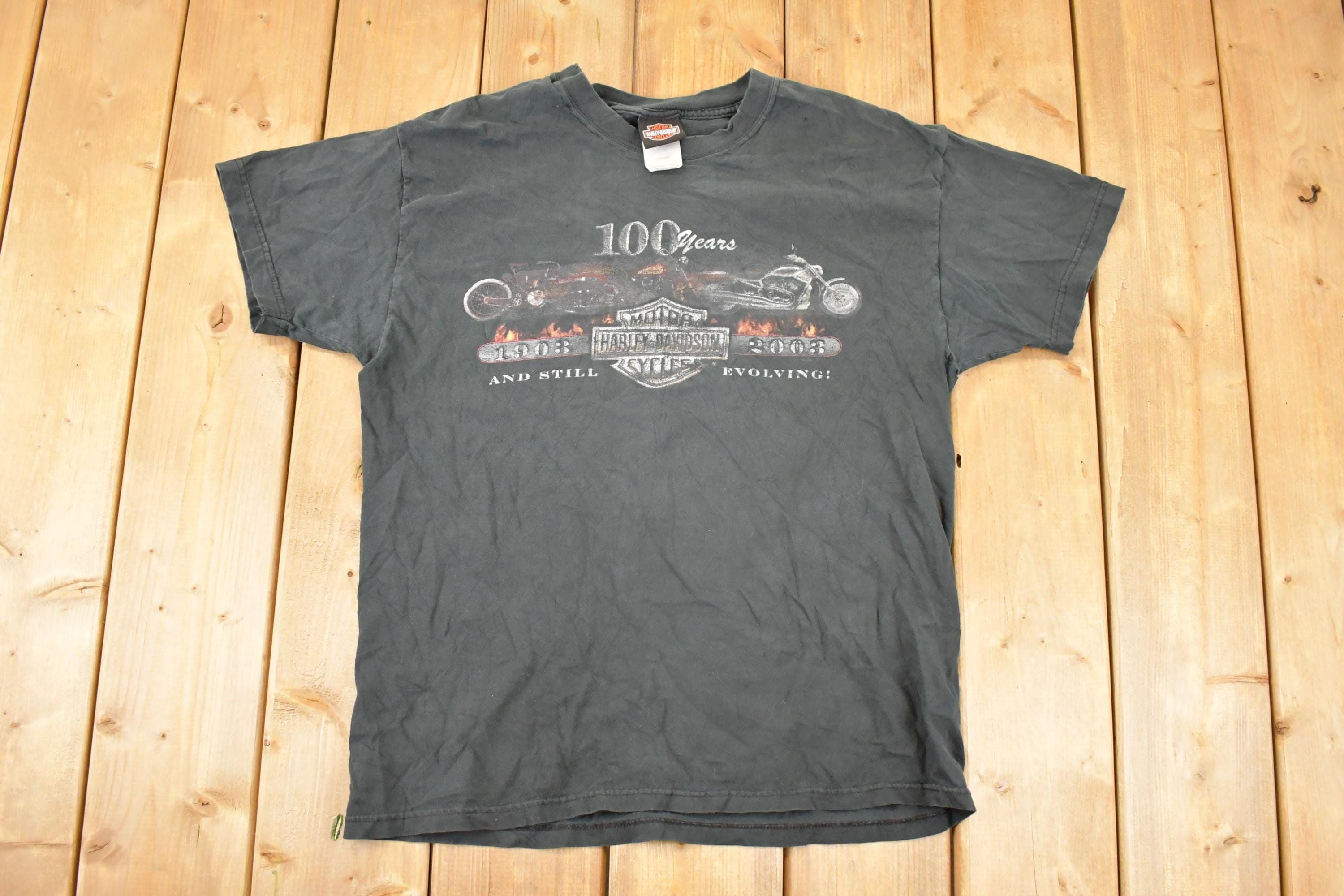 Vintage Y2K Arrowhead Harley Davidson Motorcycles 100th Anniversary Biker T-Shirt Men's M