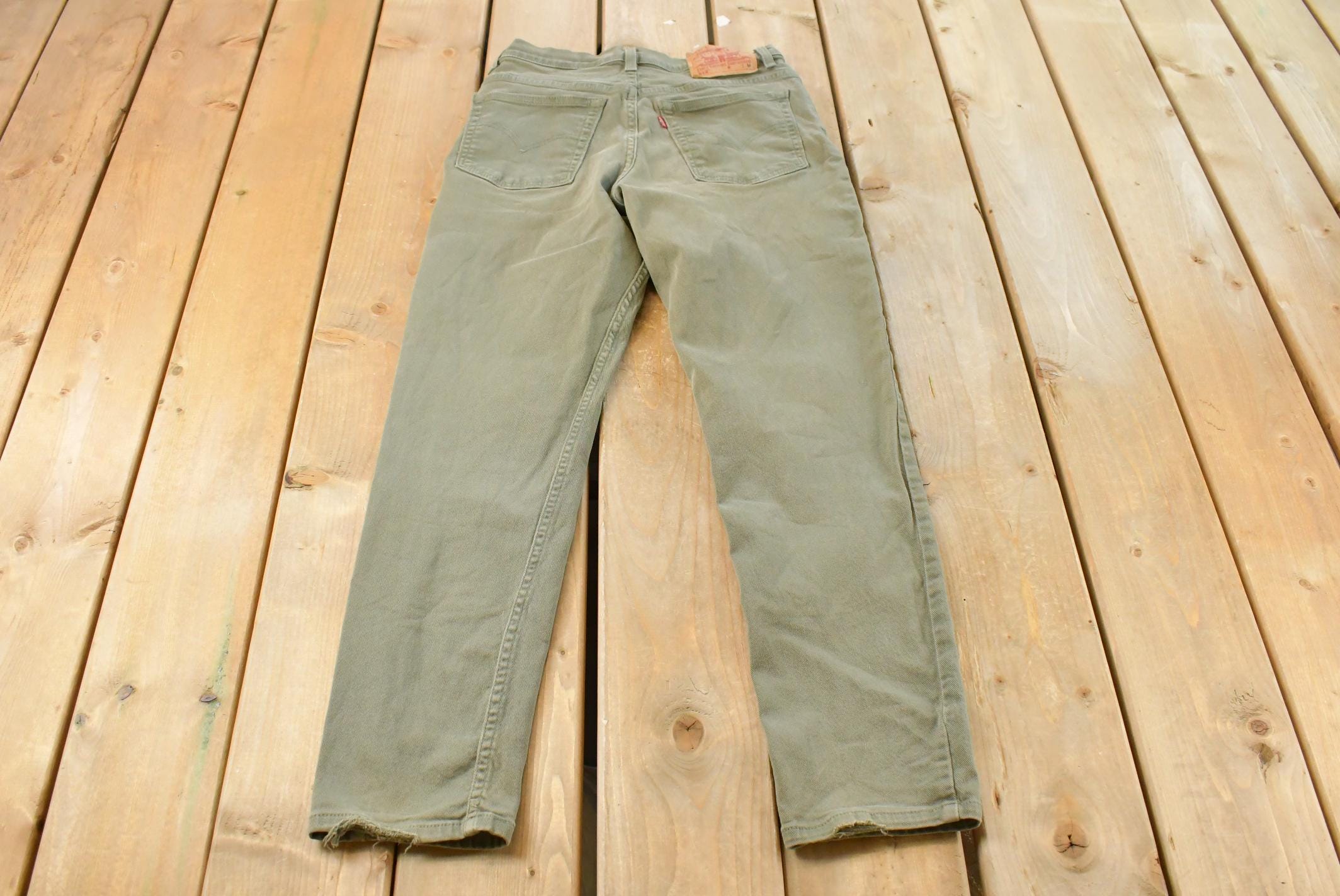 Vintage 1990s Levi's 512 Slim Tapered Denim Jeans Women's 28 x 29 / 90s Levi's / Distressed Sun Faded Jeans