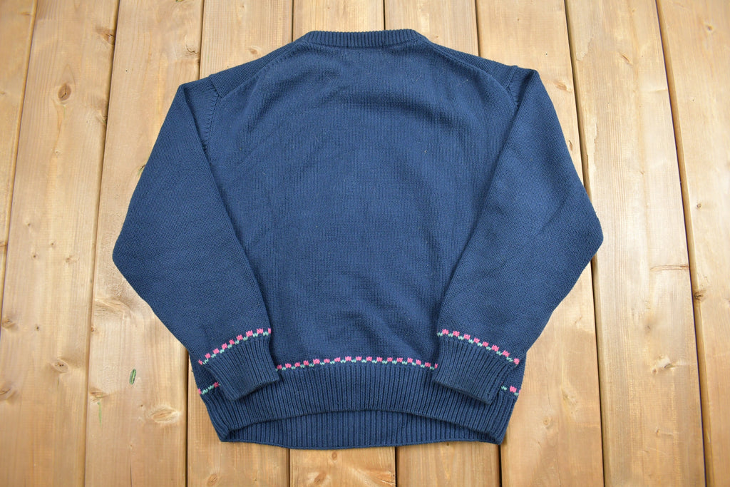 Vintage 1990 Eddie Bauer Floral Knit Sweater