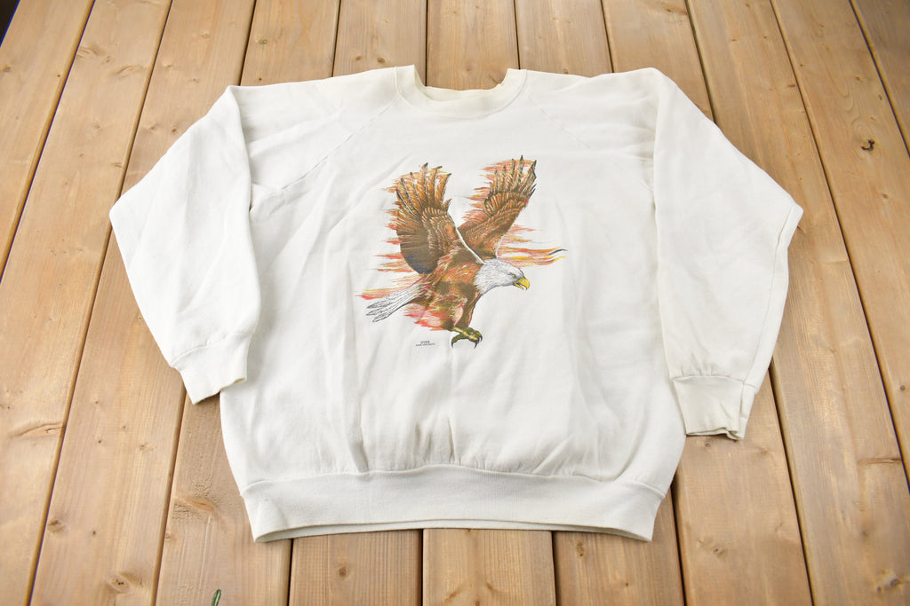 Vintage 1988 American Bald Eagle Graphic Crewneck Sweatshirt