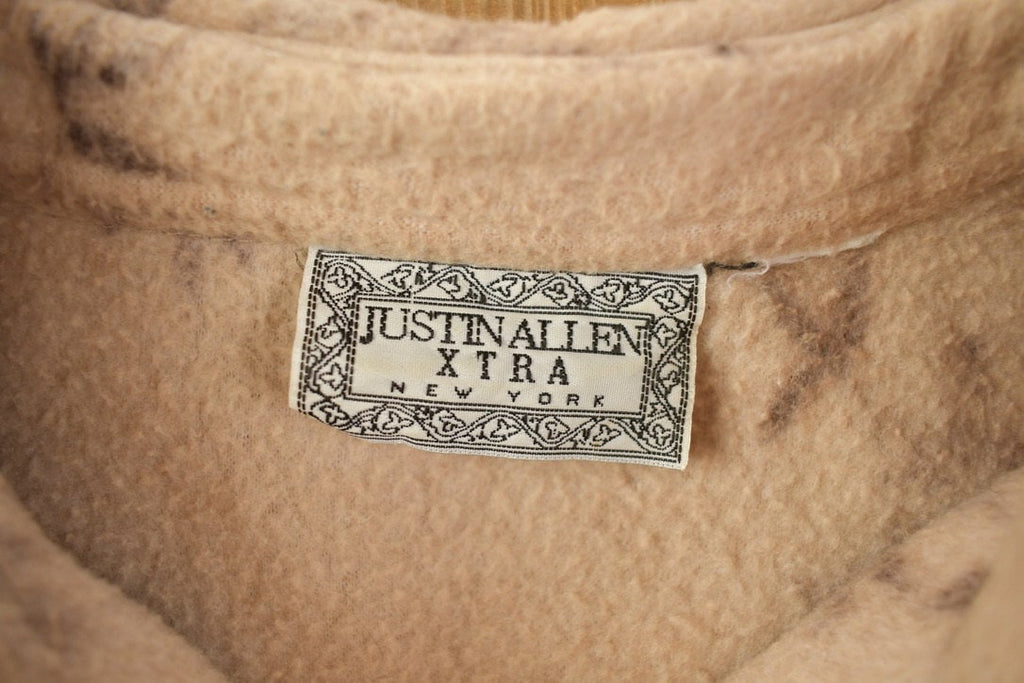 Vintage 1990s Justin Allen Xtra Floral Fleece Button Up Shirt / 1990s Button Up / Vintage Flannel / Basic Button Up / JA Sport /