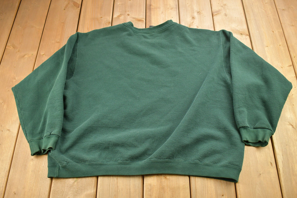 Vintage 1990s Blank Forest Green Pluma Crewneck Sweatshirt /