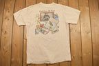 Vintage 1990s Cast From the Past Parody Fishing Art Graphic T Shirt