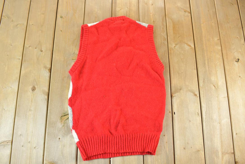 Vintage 1970s Club Wool Argyle Sweater Vest