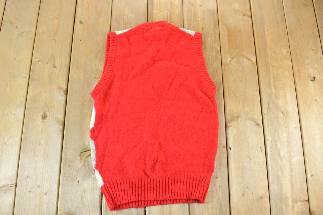 Vintage 1970s Club Wool Argyle Sweater Vest