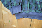 Vintage 1990s AM Player Plaid Crewneck Sweatshirt