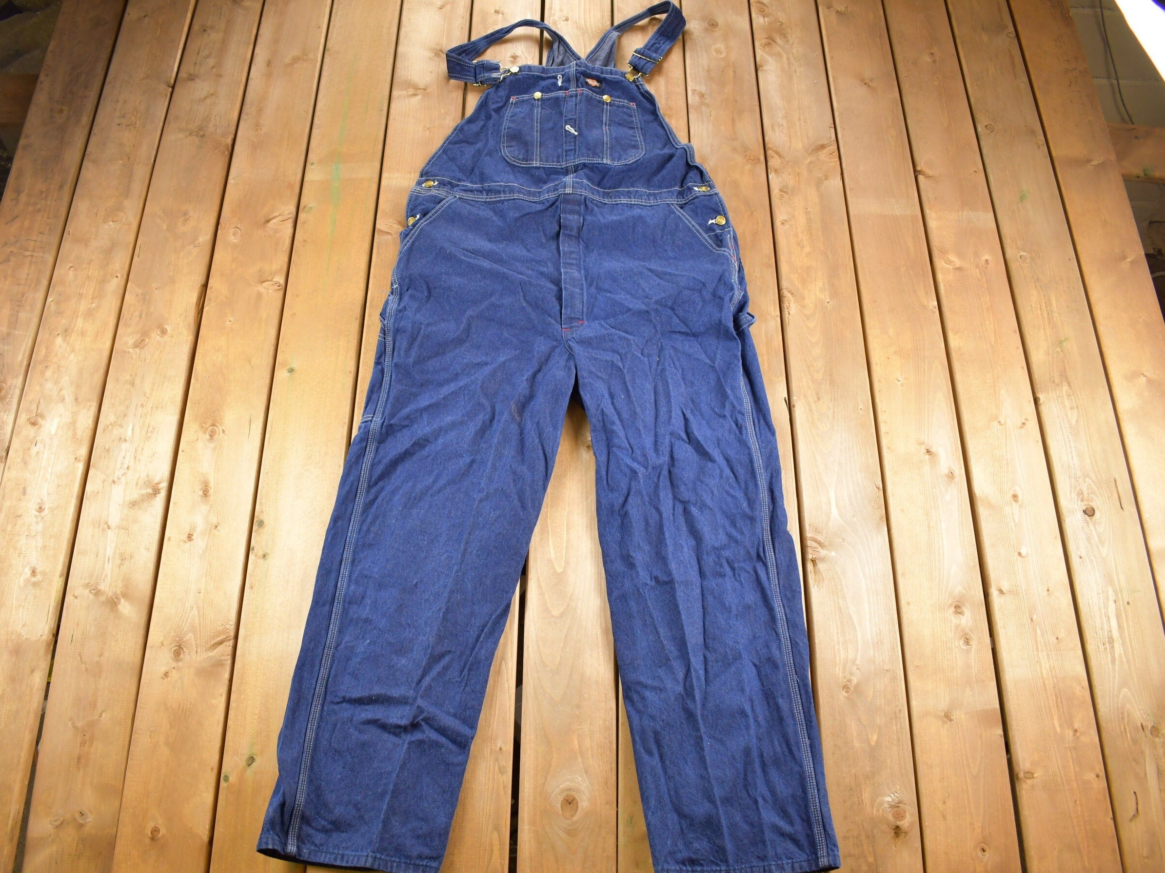 Vintage 1990s Dickies Denim Jean Overalls Size 44 x 31  Vintage Overalls  Streetwear  Vintage Workwear  Dickies