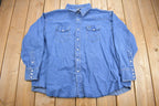 Vintage 1990s Wrangler Western Style Denim Snap Button Shirt