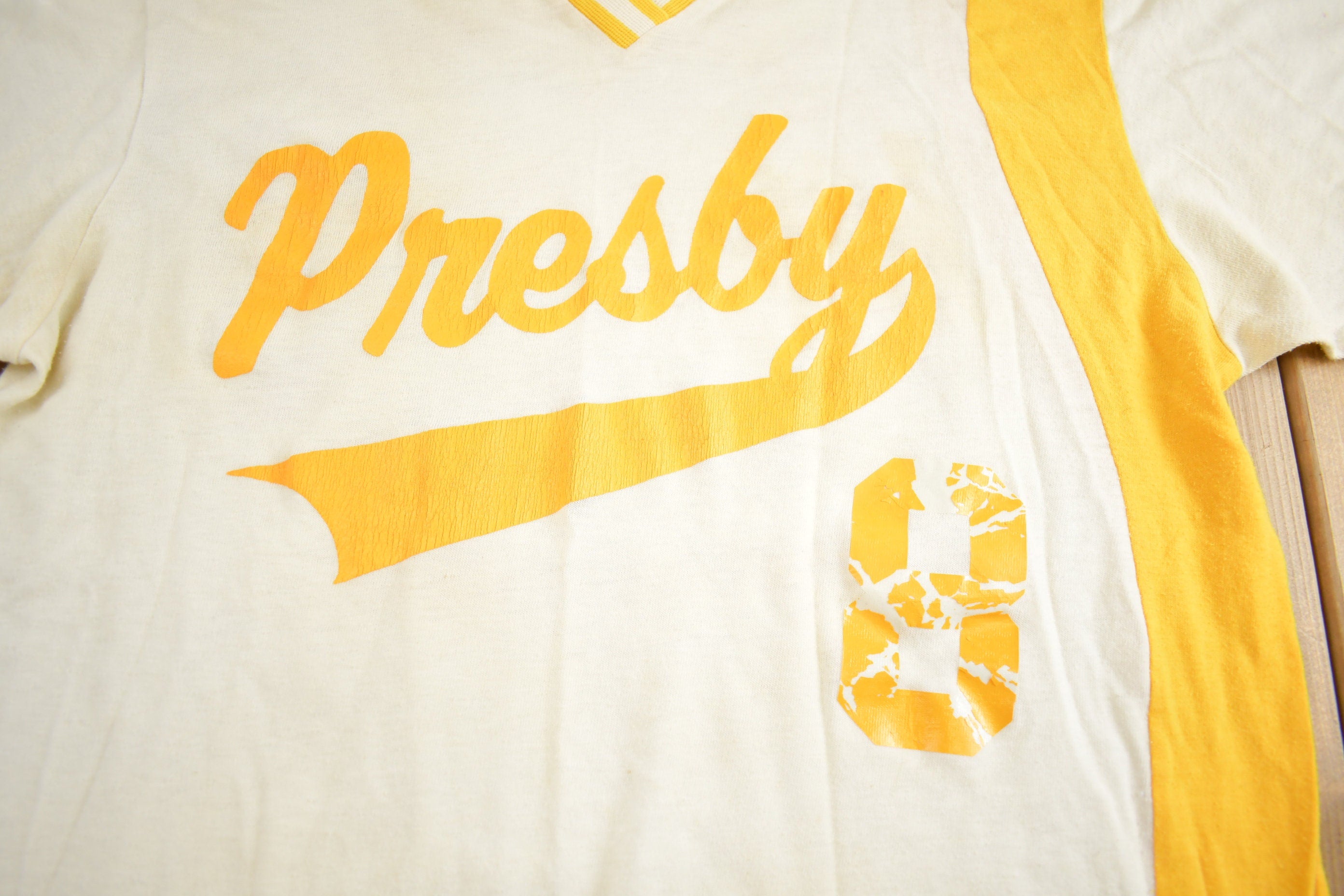 Vintage 1980s Presby Pizza Parlour Baseball Button Up Shirt