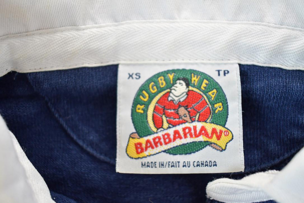 Vintage 1990s Barbarian Rugby Wear Striped Button Up Shirt