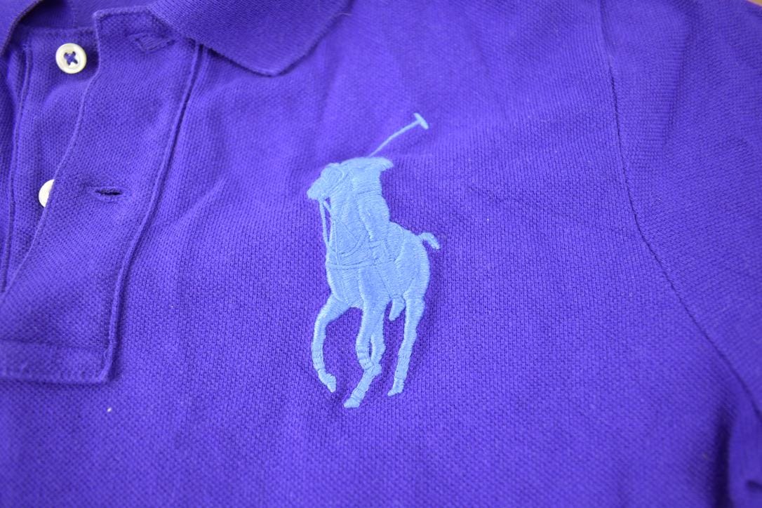 Vintage 2000s Polo Ralph Lauren Big Horse Embroidered Skinny Polo Button Up Shirt