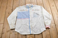 Vintage 1990s Together Floral Theme Striped Button Up Shirt  1990s Button Up  Vintage Button Up  Basic Button Up  Pastel Button Up