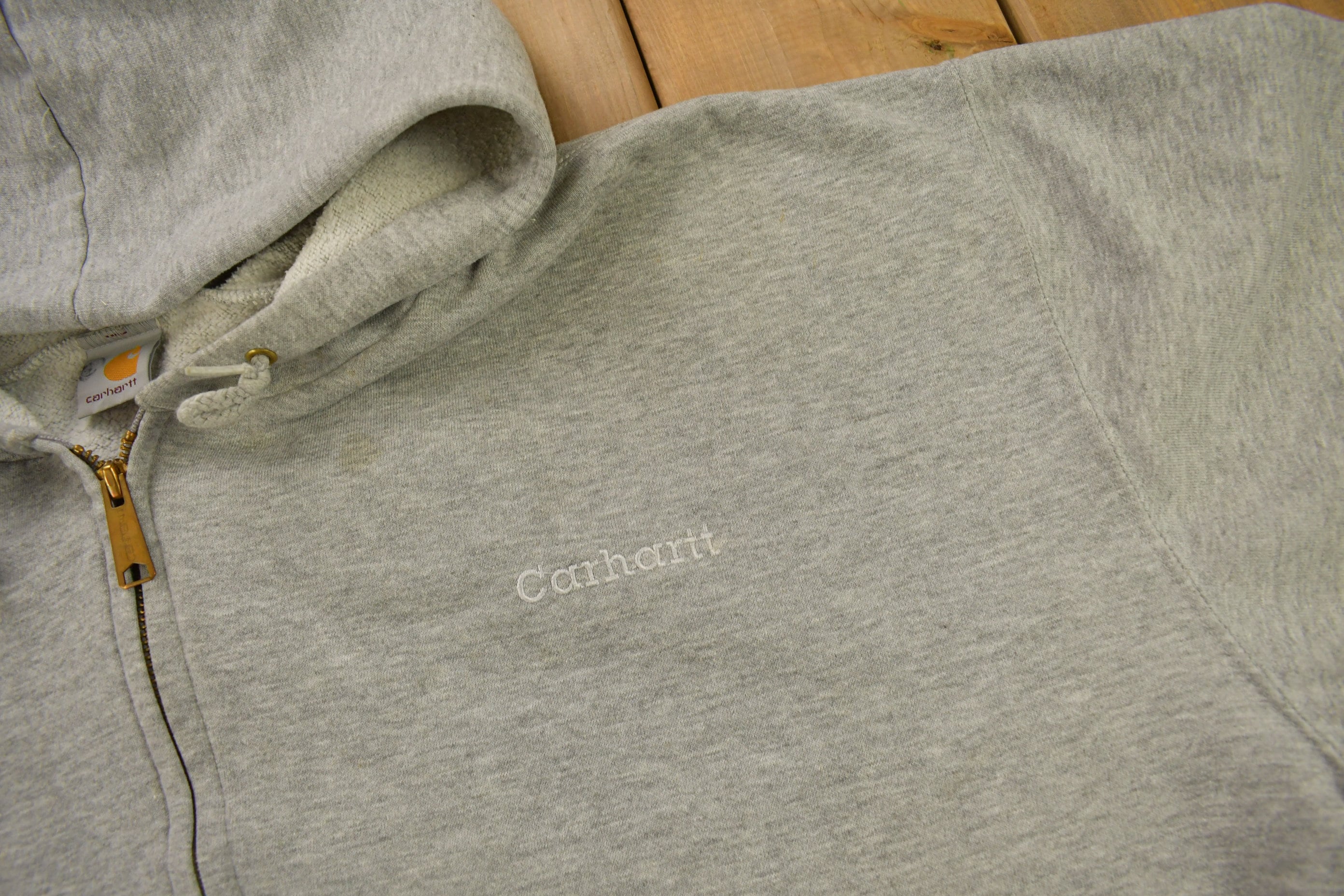 Vintage 1990s Carhartt Grey Zip Up Hoodie