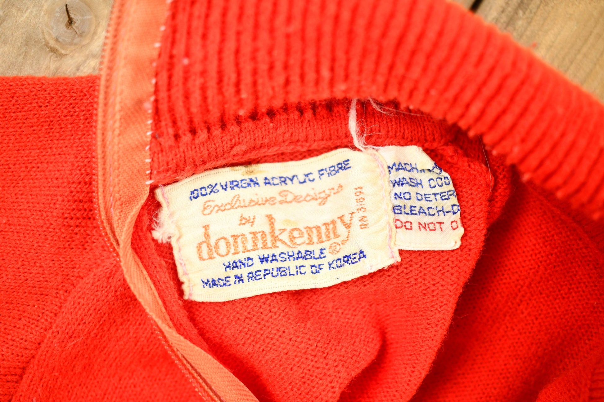 Vintage 1970s Donn Kenny Knitted Sweater  True Vintage  Back Zip  100% Acrylic  Women's Sweatshirt  Blank Sweater