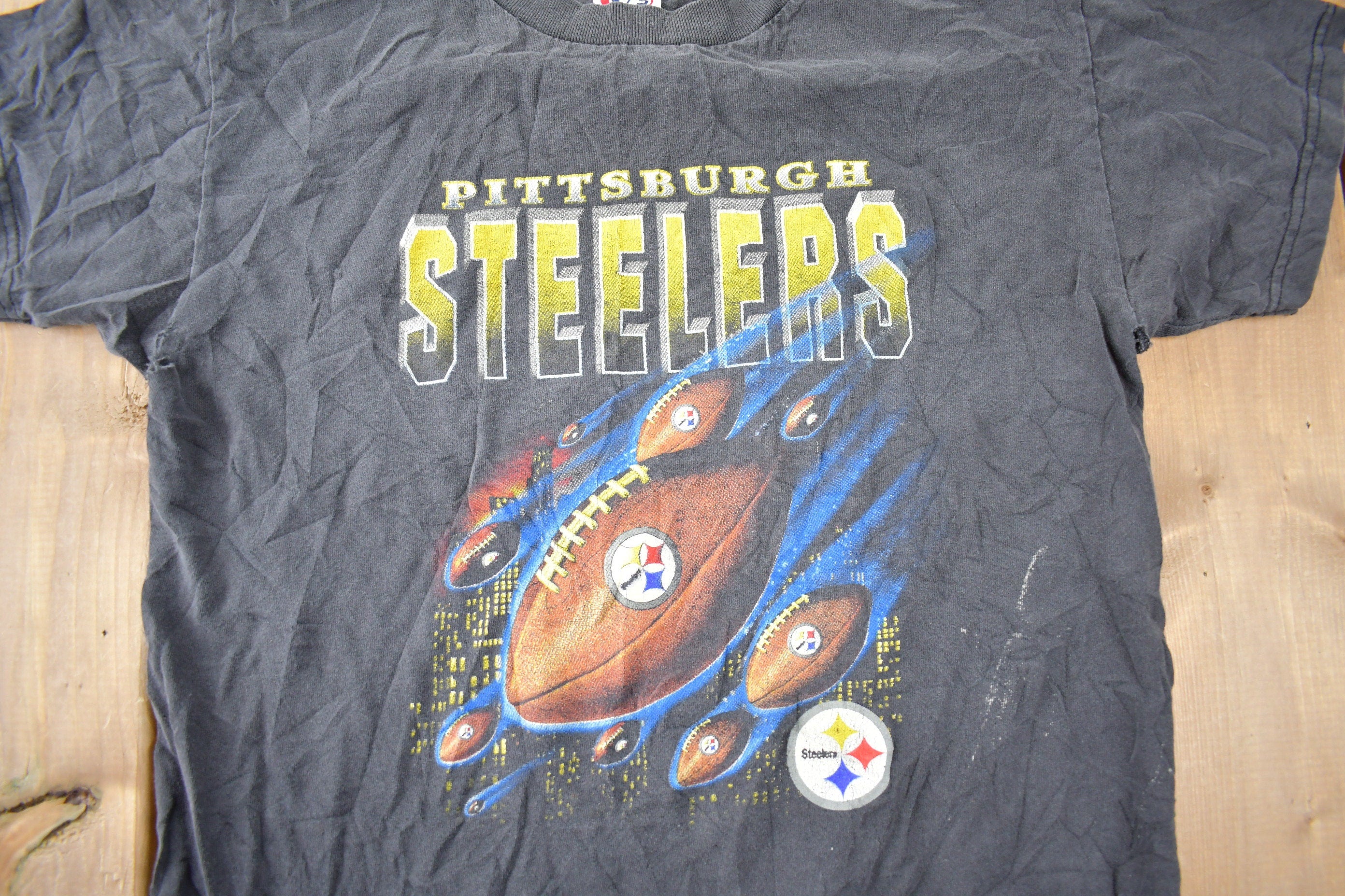 Vintage 1990s Pittsburgh Steelers NFL Football Graphic T-Shirt Size L