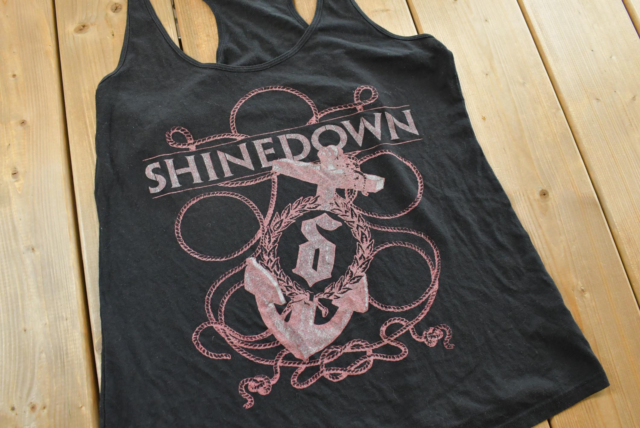 Vintage Y2K Shinedown Nautical Tank Top Shirt Size Women's L / 00s Shirt / 2000s Tee / Streetwear